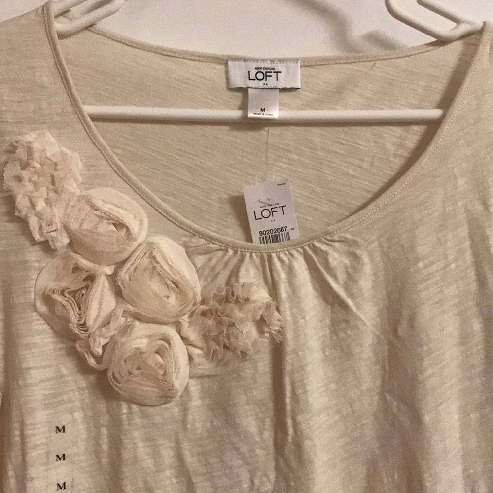 Cream Ann Taylor LOFT Top - NWT